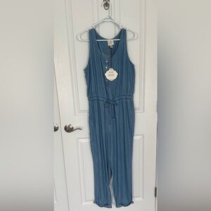 Knox Rose Blue Sleeveless full length romper Size S